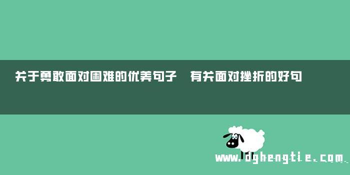 关于勇敢面对困难的优美句子 有关面对挫折的好句